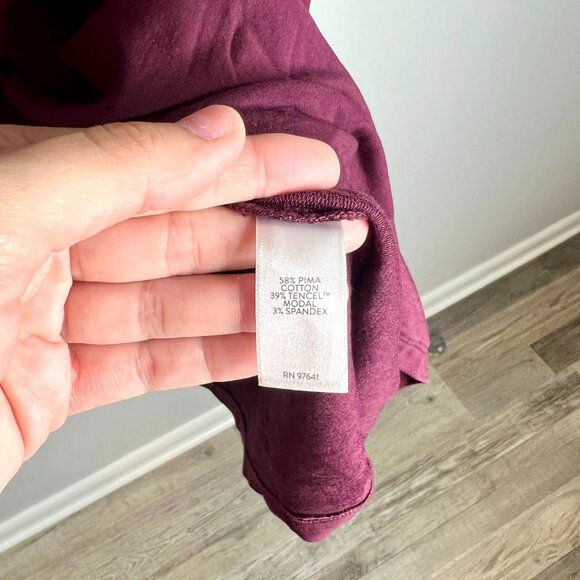 PureJill Affinity French Terry Plum Purple Shift Dress Front Pockets Sz Large - Picture 4 of 5